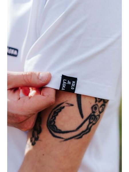 Tričko Kolo je láska JES ŠAJNÍ unisex - bílá