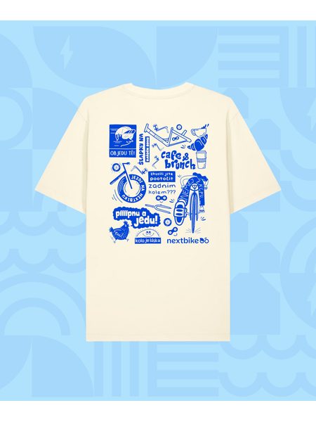 Tričko Nextbajk je láska Collab Nextbike & Kolo je láska - krémová