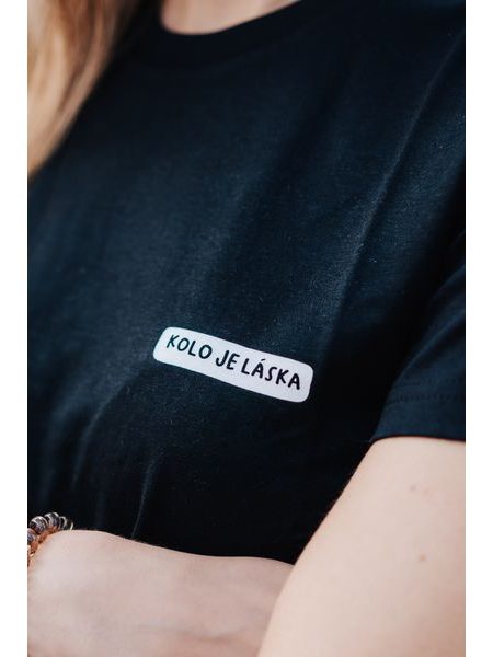 Tričko Kolo je láska JES ŠAJNÍ unisex - černá