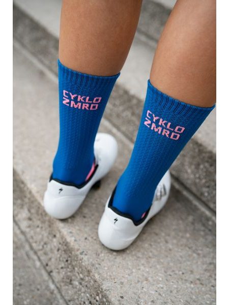 Ponožky na kolo Kolo je Láska Cyklozmrd modrá/růžová