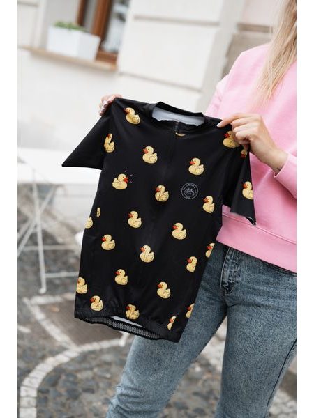 Dětský cyklistický dres Kolo je láska Quack me if you can - černý