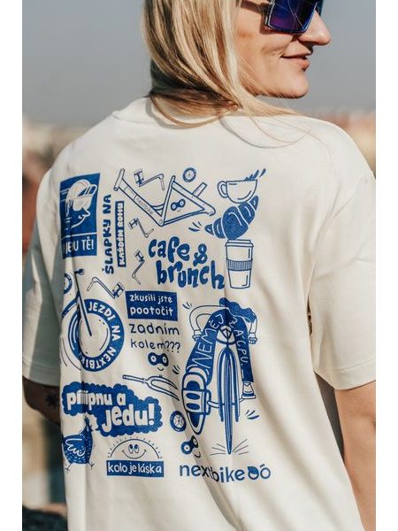 Tričko Nextbajk je láska Collab Nextbike & Kolo je láska - krémová