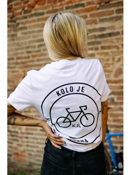 Tričko Bajk je láska To s tím logom unisex - biela