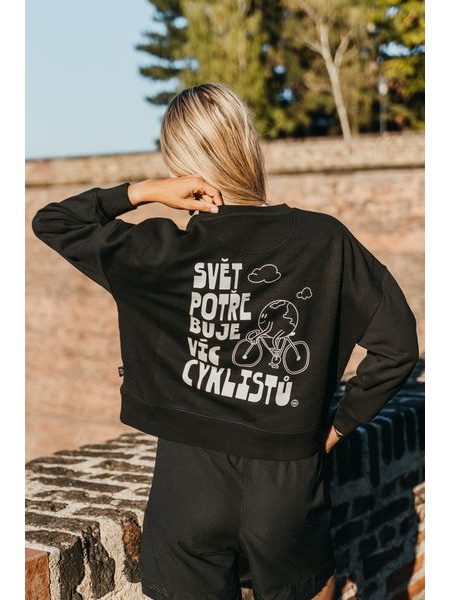 Dámská mikina Kolo je láska Svět potřebuje víc cyklistů - černá