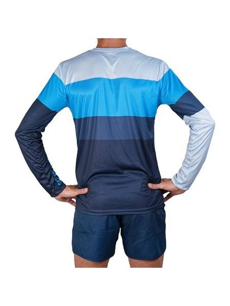 WildTee Běžecké triko COLORBLOK BLUE - Modrá