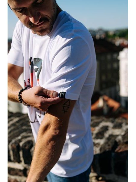 Tričko Kolo je láska Série cyklistů Chrt - unisex - bílá