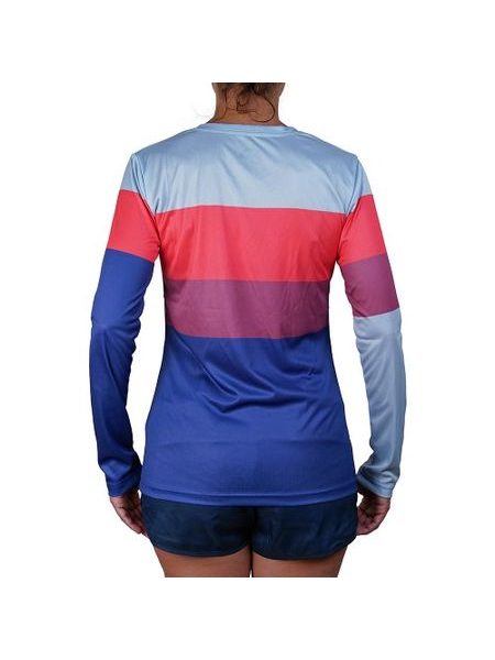 WildTee Běžecké triko COLORBLOK RED W - Modrá