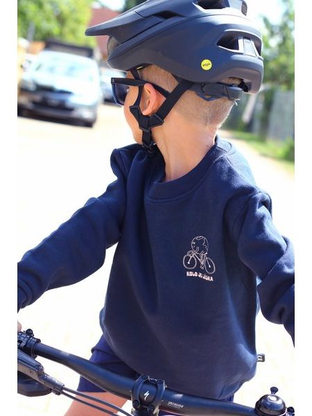 Dětská mikina Kolo je láska Svět potřebuje víc cyklistů - modrá
