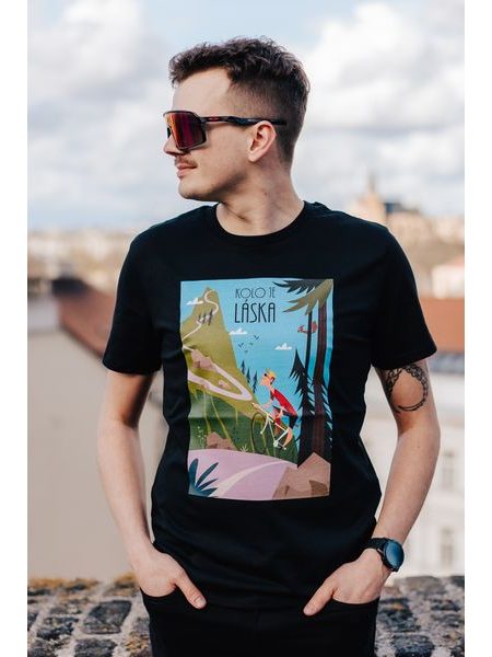 Tričko Kolo je láska Up to the hill UNI - černá