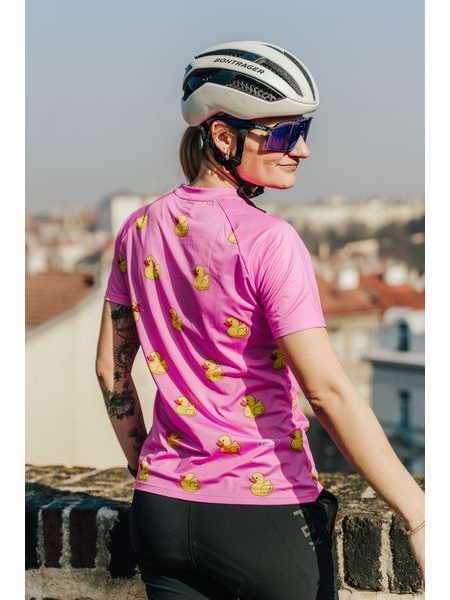 MTB cyklistický dres Kolo je láska Duck růžový dámský