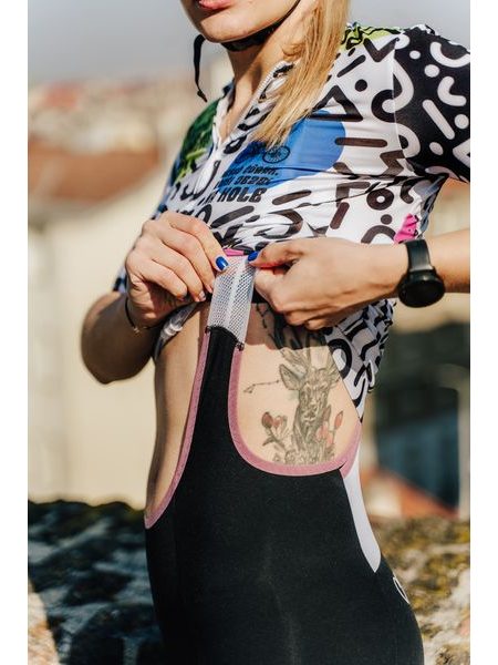 Dámské cargo cyklistické kalhoty Kolo je láska No Broken hearts - černá