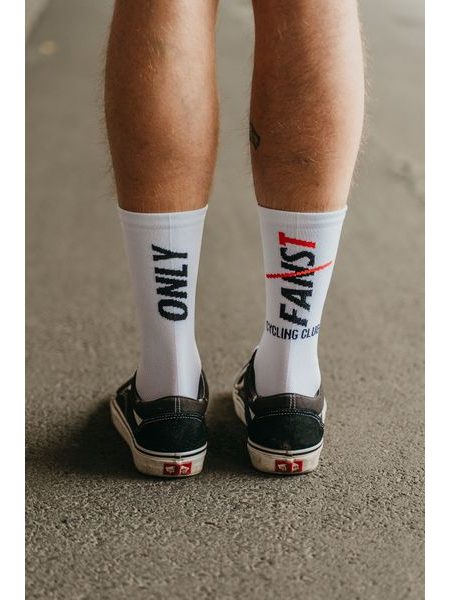 Ponožky na kolo Kolo je Láska Only Fast Cycling Club - bílá