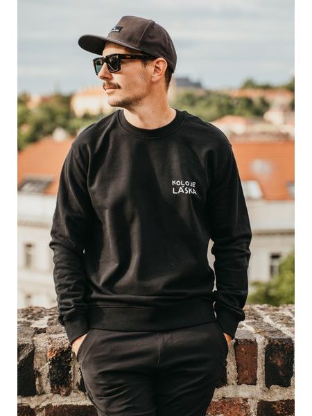 Pánská mikina Kolo je láska Pivo & Párek - černá