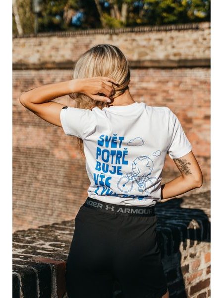 Tričko Kolo je láska Svět potřebuje víc cyklistů unisex - bílá