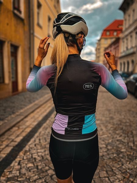 Dámský dlouhý cyklistický dres Kolo je láska Quack me if you can - černá