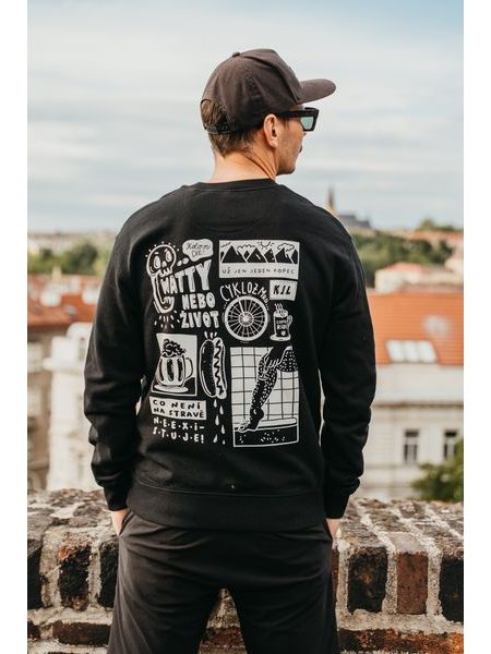 Pánská mikina Kolo je láska Pivo & Párek - černá