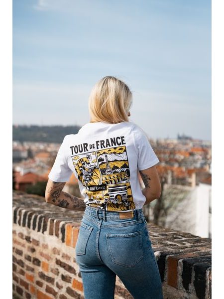 Tričko Kolo je láska Tour de France unisex - bílá