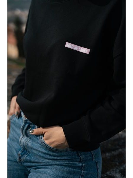 Dámská mikina Kolo je láska Pink Love - černá