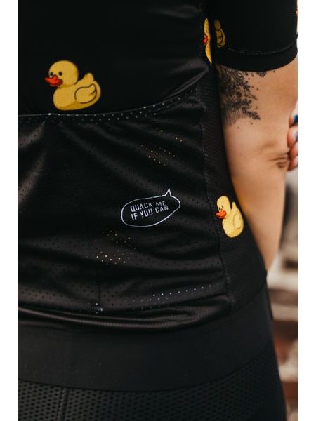 Dámský cyklistický dres Kolo je láska Quack me if you can - černá