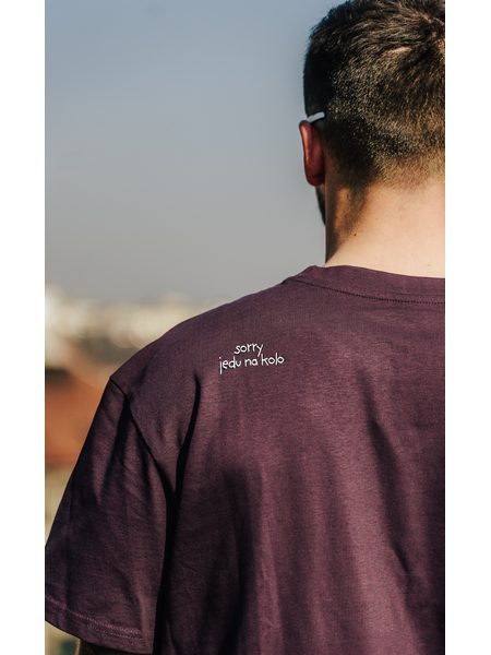 Tričko Bajk je láska Práca počká, bajk nie unisex oversize - fialová