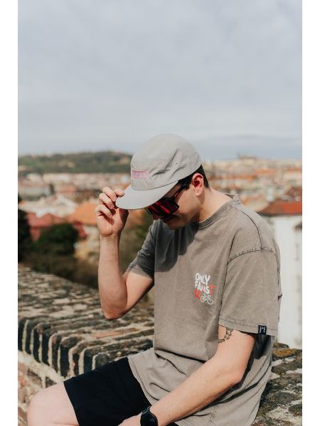 Kšiltovka Kolo je láska Pink Love 5 panel - šedá
