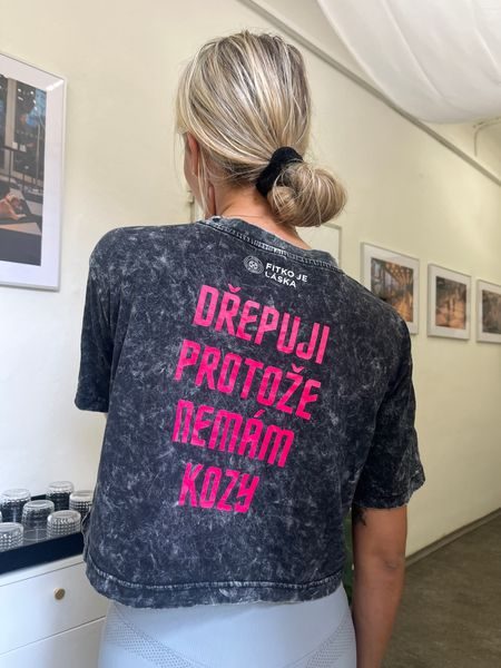 Dámske tričko Drepujem, pretože nemám prsia - tmavosivá