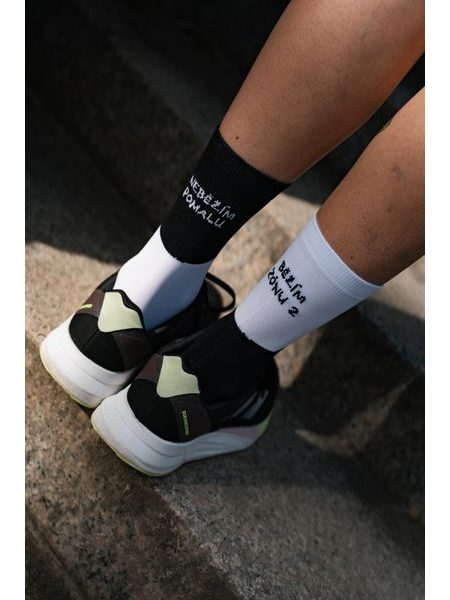 Ponožky na kolo Kolo je Neběžím pomalu, běžím zónu 2 - bílá