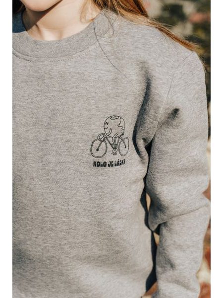Felpa bambino La bici e amore Il mondo ha bisogno di più ciclisti - grigia