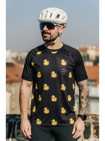 MTB cyklistický dres Bajk je láska Duck čierny pánsky