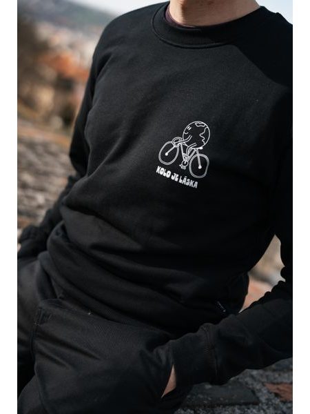 Pánská mikina Kolo je láska Svět potřebuje víc cyklistů - černá
