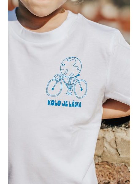 Dětské tričko Kolo je láska Svět potřebuje víc cyklistů - bílá