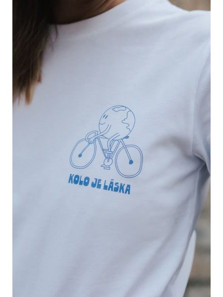Dětské tričko Kolo je láska Svět potřebuje víc cyklistů - bílá