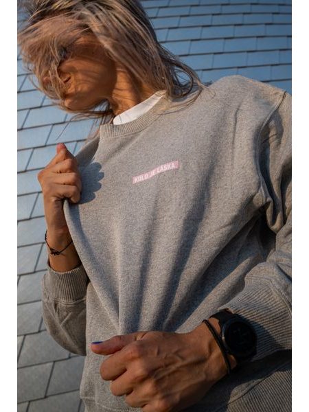 Dámská mikina Kolo je láska Pink Love - šedá