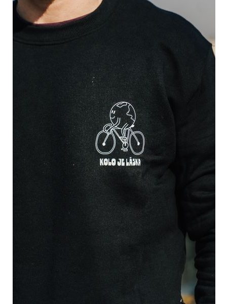 Pánská mikina Kolo je láska Svět potřebuje víc cyklistů - černá