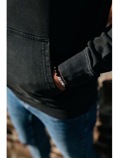 Mikina Kolo je láska KJL s kapucí unisex - sepraná černá