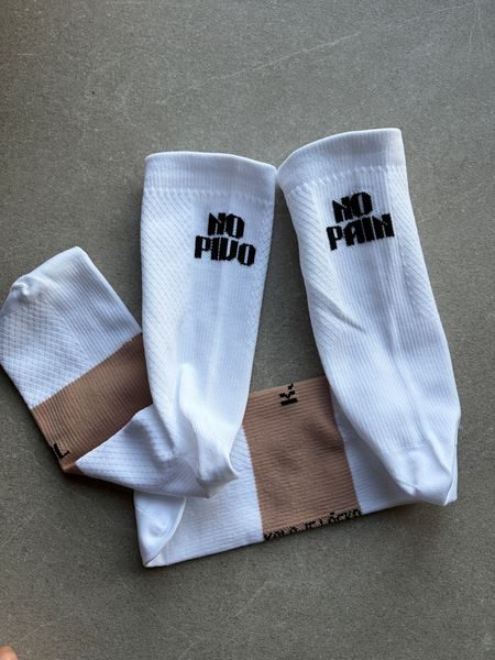 Ponožky na kolo Kolo je Láska No Pain No Pivo - bílá