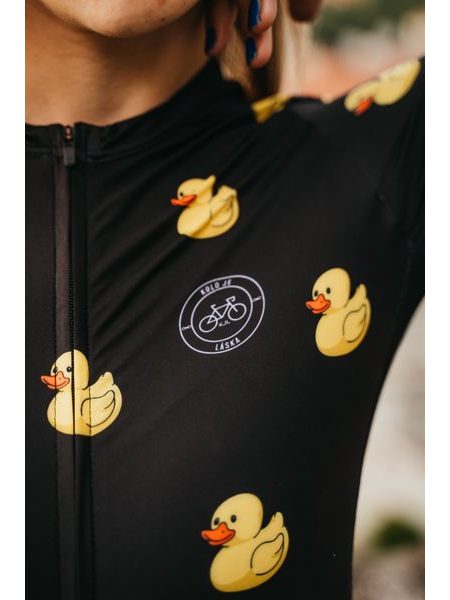 Dámský cyklistický dres Kolo je láska Quack me if you can - černá