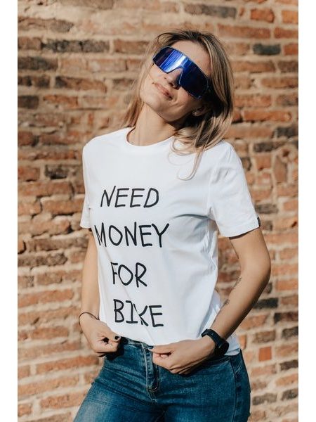 Tričko Kolo je láska Need money for bike UNI - bílá