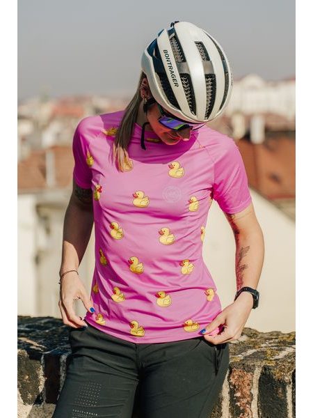MTB cyklistický dres Kolo je láska Duck růžový dámský