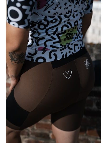 Dámské cargo cyklistické kalhoty Kolo je láska No Broken hearts - hnědá