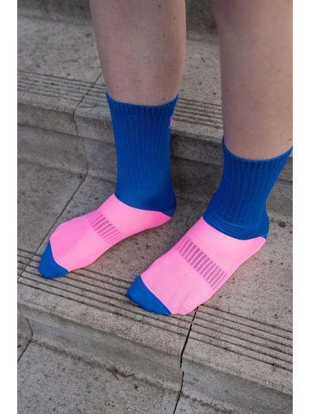 Ponožky na kolo Kolo je Láska Cyklozmrd modrá/růžová