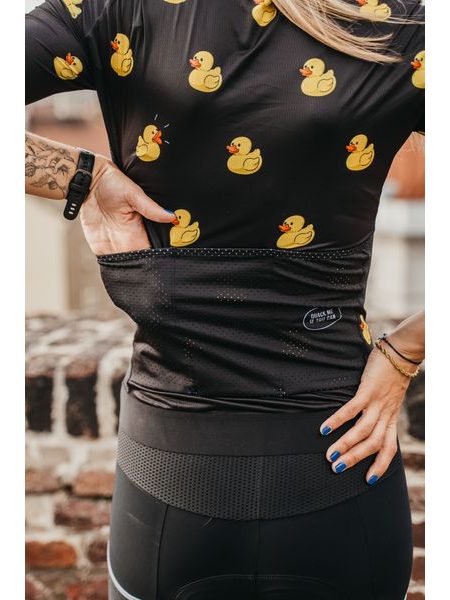 Dámský cyklistický dres Kolo je láska Quack me if you can - černá