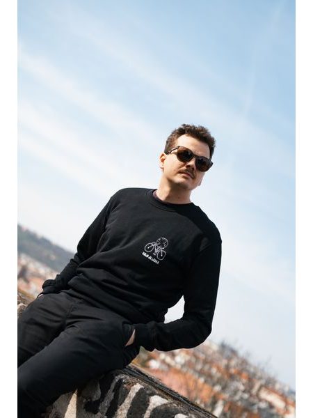 Pánská mikina Kolo je láska Svět potřebuje víc cyklistů - černá