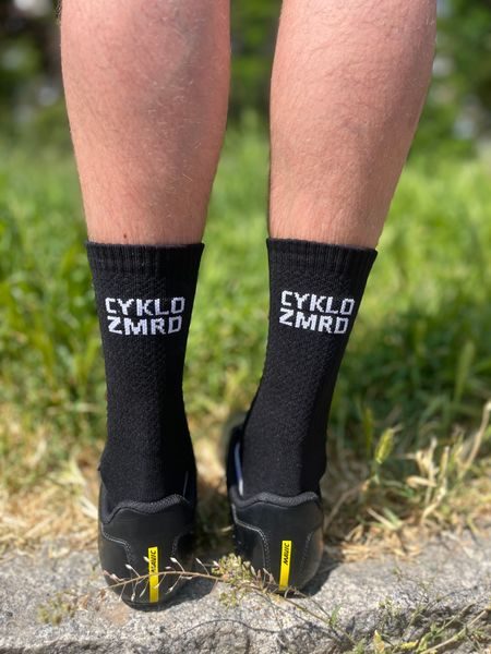 Ponožky na kolo Kolo je Láska Cyklozmrd vol.2 - černá/bílá
