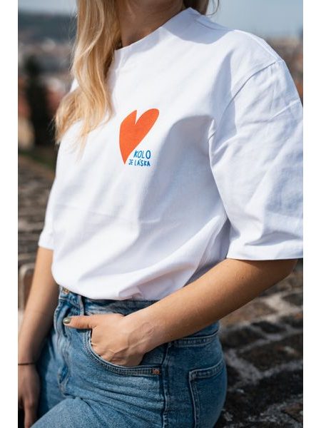 Tričko Kolo je láska Srdíčko - bílá