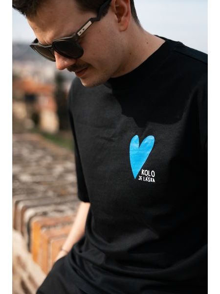 Tričko Kolo je láska Srdíčko - černá