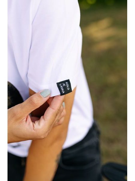 Tričko Kolo je láska Série cyklistů Královna pelotonu - unisex - bílá
