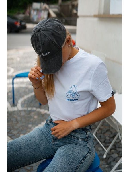 T-shirt La bici e amore Il mondo ha bisogno di più ciclisti unisex - bianca