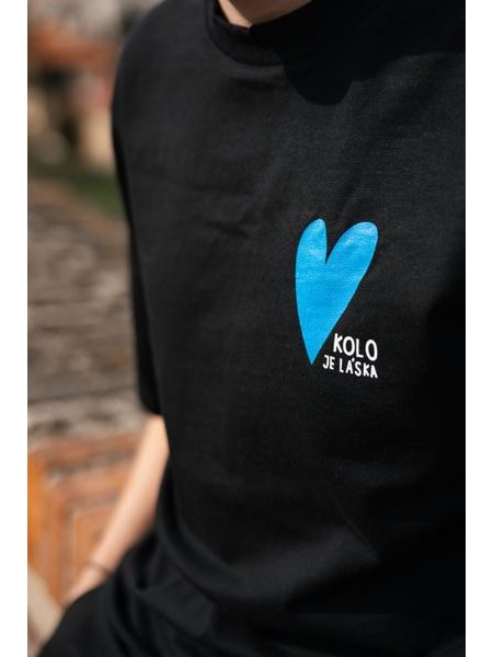 Tričko Kolo je láska Srdíčko - černá
