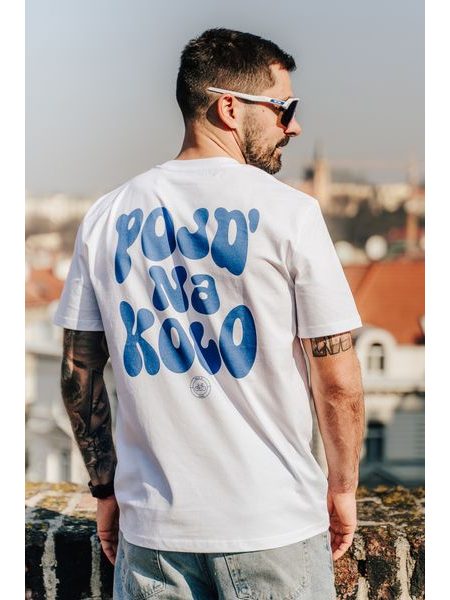 T-shirt La bici e amore “Vieni in bici” unisex con blu